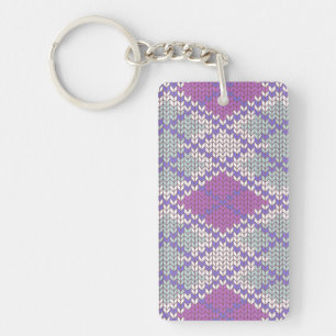 SERING ARGYLE BREI Rechthoekige Acryl Sleutelhange Sleutelhanger