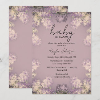 Sering bloemige babyshower uitnodiging
