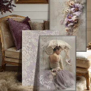 Sering Droom Ballerina, Bloem en Damast Tegels Set Inpakpapier Vel