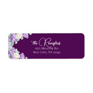 Sering en Lavendel Retouradreslabel Etiket