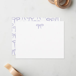 Sering en Witte Eenvoudige Strik Persoonlijke Brie Notitiekaartje