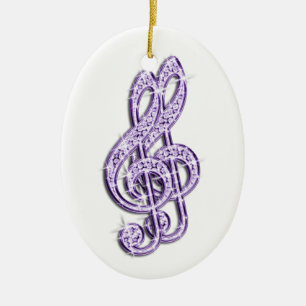Sering Glitterend Fonkelende Diamant Muzieknoten Keramisch Ornament