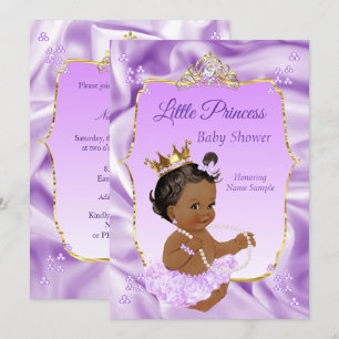 Sering Goud Prinses Baby Shower Etnische Meisje Kaart