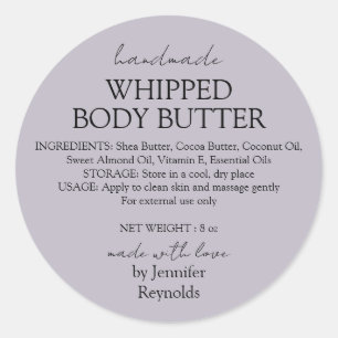 Sering Handgemaakte Body Butter Biologisch Ronde Sticker