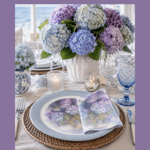 Sering Hydrangea Aquarel Lunchnapkin Papieren Bordje
