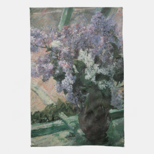 Sering in een raam door Mary Cassatt, Vintage Kuns Theedoek
