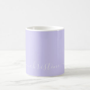 Sering Lila & Wit Minimalistische Naam Custom 015 Koffiemok