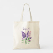 Sering paars Aquarel Bloem Bruid Bruiloft Tote Bag (Achterkant)