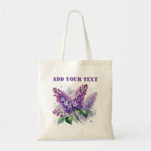 Sering paarse bloemen Aquarel Bloemig Elegant Tote Bag