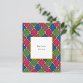 Sering Paarse Marokkaanse Tegel Elegant op Maat Briefkaart (Staand voorkant)