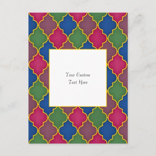 Sering Paarse Marokkaanse Tegel Elegant op Maat Briefkaart (Voorkant)