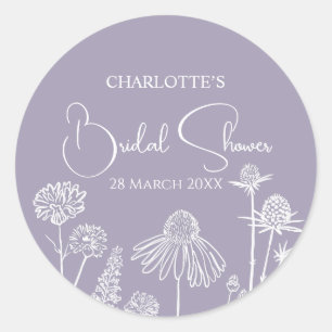 Sering Schetsbloemen Bruiloftsshower  Ronde Sticker