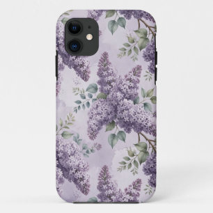 Sering Seringbloesem Saliegroen Stof Lavendel iPhone 11 Hoesje