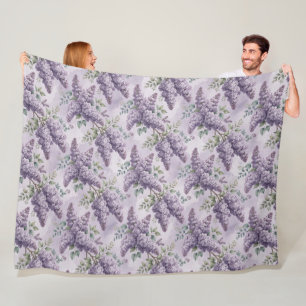 Sering Seringbloesem Saliegroen Stof Lavendel  Fleece Deken