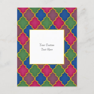 Seringblauwe Marokkaanse Tegel Elegant op Maat Briefkaart