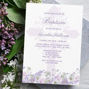 Seringbloemen Heilige Kruis Doop Uitnodiging