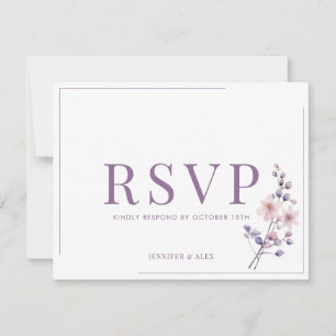 Seringbloemen Modern Elegante RSVP Kaartje