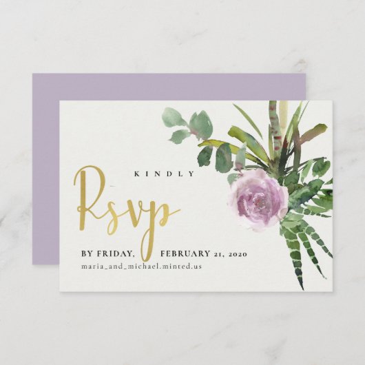 SERINGEN BLOEMENWOESTIJN CACTUS LOOF WATERVERF RSV RSVP KAARTJE (Voorkant / Achterkant)