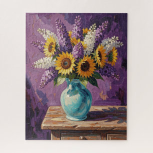 Seringen en zonnebloemen Botanisch ontwerp Legpuzzel