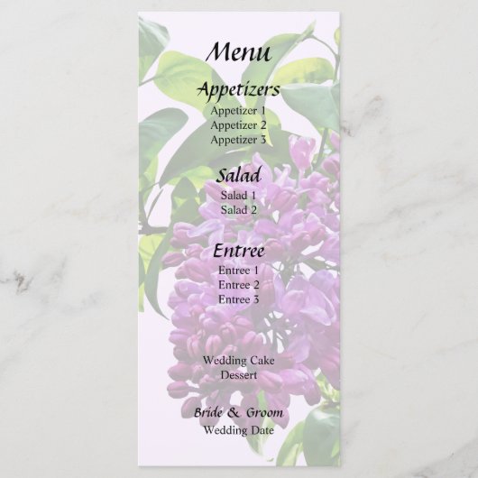 Seringen net geopend menu (Voorkant)