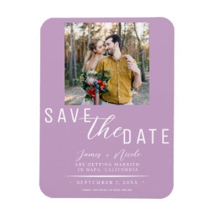 Seringpaars Save the Date Foto Bruiloft Magneet