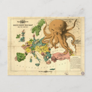  Serio Comic War Map voor 1877 Briefkaart