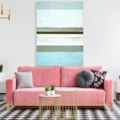 'Serious' Blue en Grey Abstract Art Canvas afdrukk (Insitu (Woonkamer))