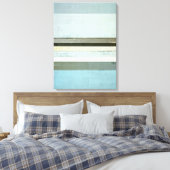 'Serious' Blue en Grey Abstract Art Canvas afdrukk Afdruk (Insitu (Slaapkamer))