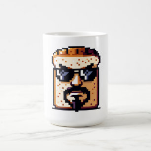 Serious Bread - Grappig Pixel Art Retro karakter Koffiemok