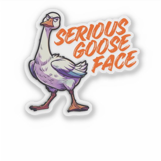 Serious Goose Face Sticker (Voorkant)