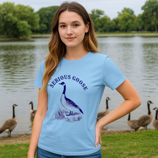 Serious Goose Victorian Era Etching Print T-shirt