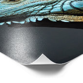 Serious Iguana Portrait Foto Afdruk (Hoek)