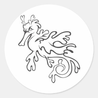 Serious Leafy en Weedy Zee Dragon Ronde Sticker