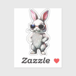 Serious Rabbit with Sunglasses Vinyl Sticker