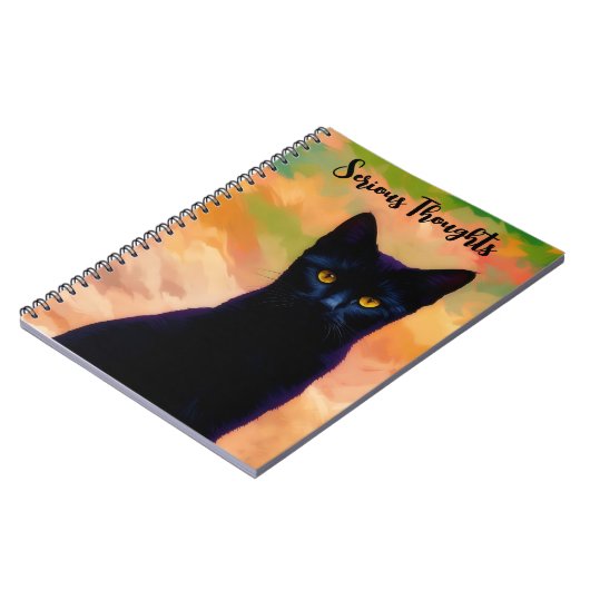Serious Thoughts Cat Art Persoonlijk Dagboek Notit Notitieboek (Linkerzijde)