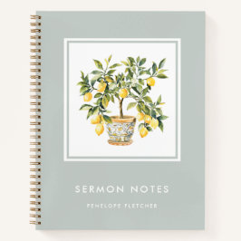 Sermon Notes Moderne Waterverf citroenboom Notitieboek