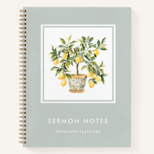 Sermon Notes Moderne Waterverf citroenboom Notitieboek