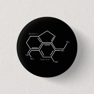 serotonine en dopamine t-shirt ronde button 3,2 cm