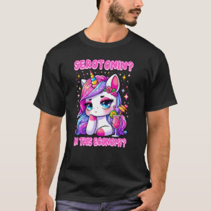 SEROTONINE IN DEZE ECONOMIE Boze Eenhoorn serotoni T-shirt