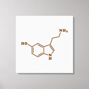 Serotonine Molecular Chemical Formule Canvas Afdruk
