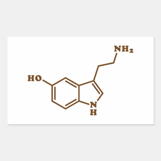 Serotonine Molecular Chemical Formule Rechthoekige Sticker (Voorkant)