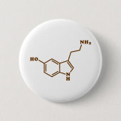 Serotonine Molecular Chemical Formule Ronde Button 5,7 Cm (Voorkant)