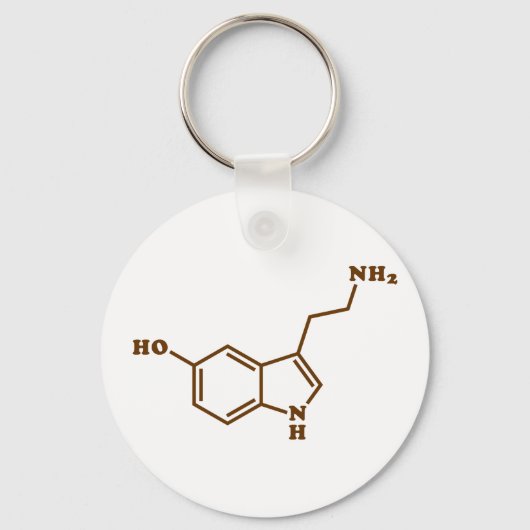 Serotonine Molecular Chemical Formule Sleutelhanger (Voorkant)