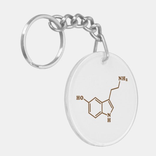Serotonine Molecular Chemical Formule Sleutelhanger (Voorkant Links)