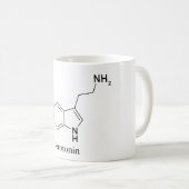 Serotonine Molecuul Chemie Wetenschap Koffiemok (Voorkant rechts)