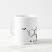 Serotonine Molecuul Chemie Wetenschap Koffiemok (Voorkant links)