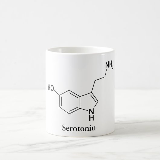 Serotonine Molecuul Chemie Wetenschap Koffiemok (Center)
