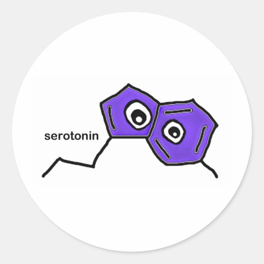 Serotonine Neurotransmitter Ronde Sticker (Voorkant)