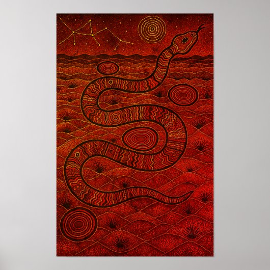 Serpent Aboriginal Dot Poster (Voorkant)