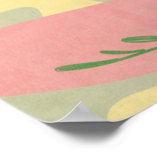 Serpent aux fleurs blanches Poster plat minimalist (Coin)